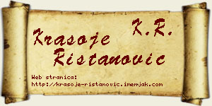 Krasoje Ristanović vizit kartica